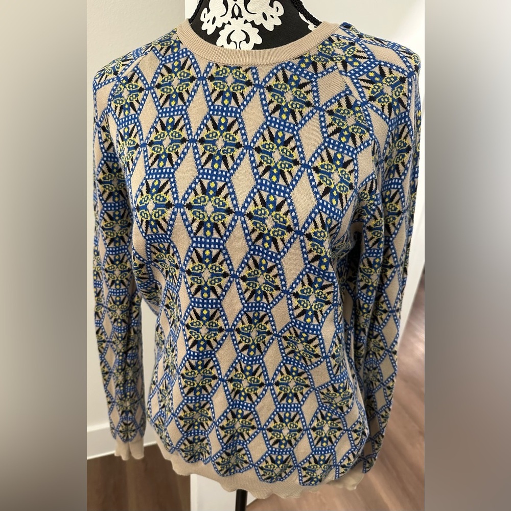 Melindagloss Men’s Geometric Ribbed Knit Sweater